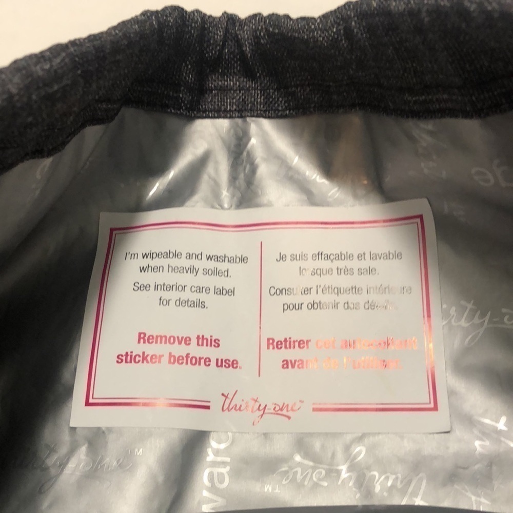 NWOT Thirty-one sling pink grey cinch thermal backpack w  Rainbows & Butterfly’s - Picture 5 of 8